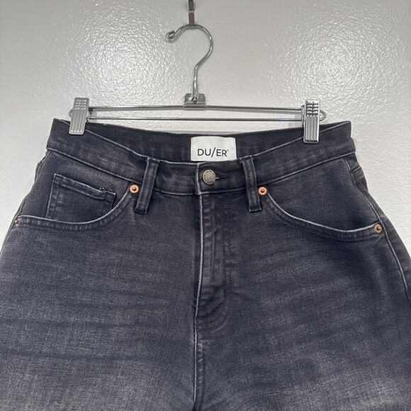 DU/ER Cut Off Black Faded Jean Shorts Women’s Size 27 High Rise Festival Denim - Picture 3 of 7